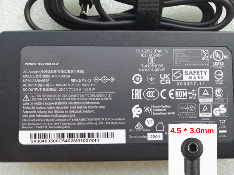65 W – Chargeur pour ordinateur portatif X550C X551 X