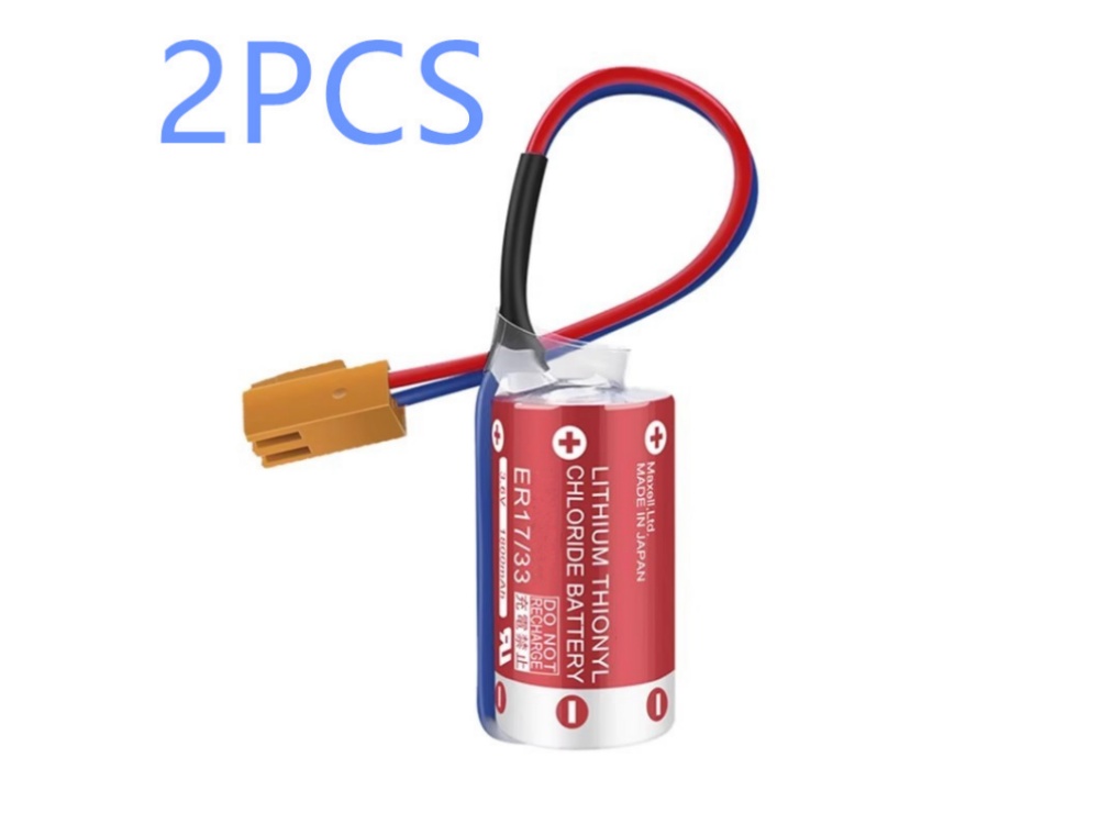 ER17-33-2S MAXELL ER17330 Backup PLC with 2-hole 2-wire brown plug