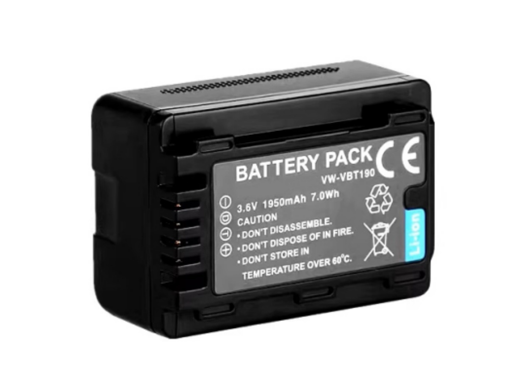 Batteria VW-VBT190 Compatibile Per Videocamera Panasonic, 1950 MAh, Sostitutiva